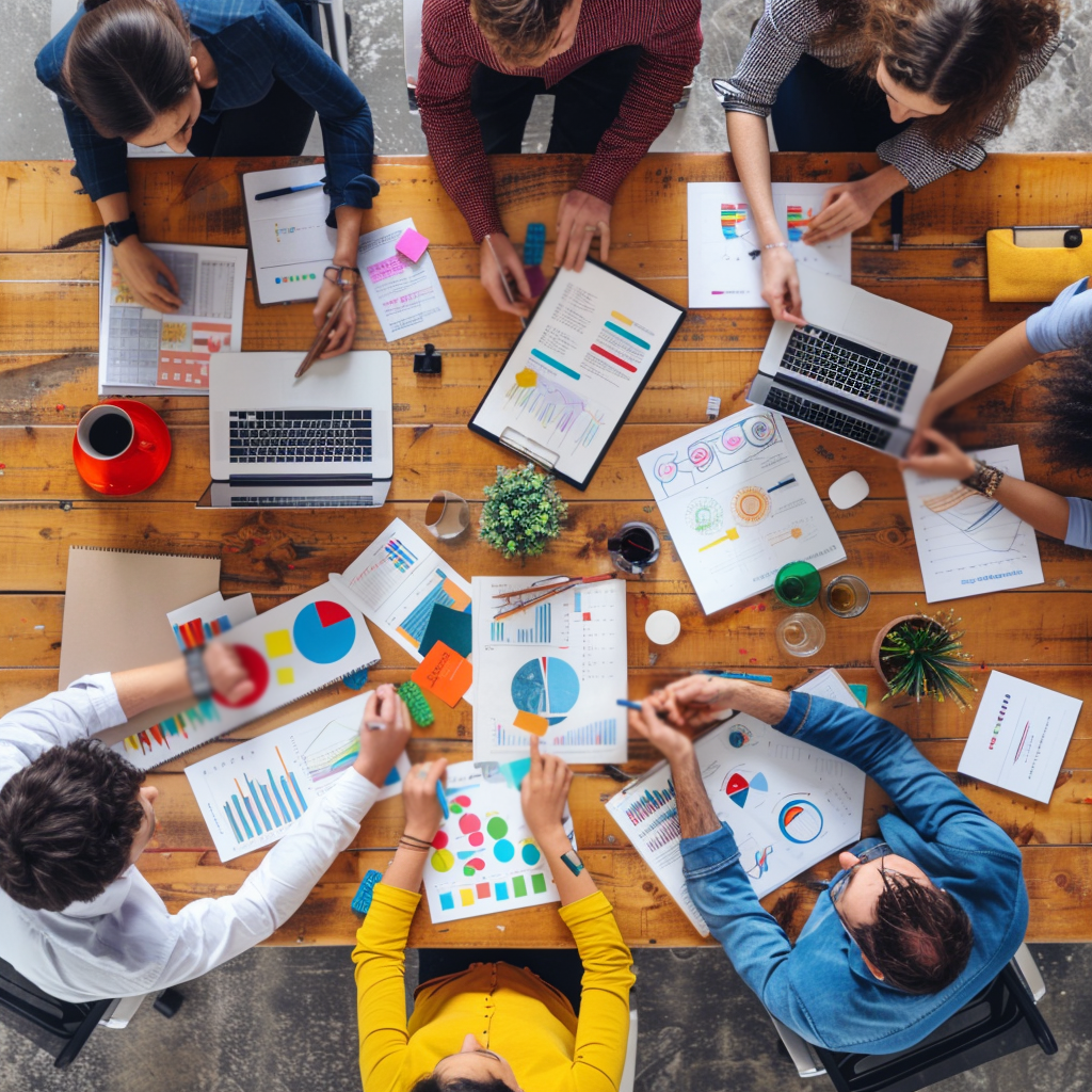 Collaborative team working in accounting services in Canada. FreeUp Strategies Inc.